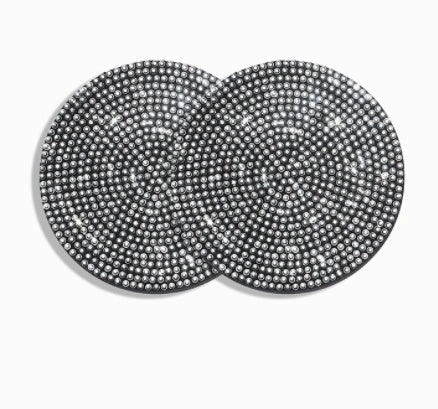 Universal anti-slip silicone cup holder insert with crystal rhinestone design for cars