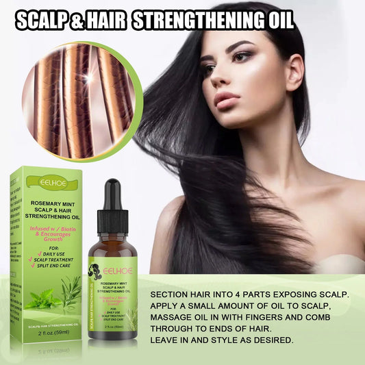 Rejuvenating Rosemary & Mint Hair Growth Serum - Nourishing formula to promote healthy scalp and stimulate hair regeneration