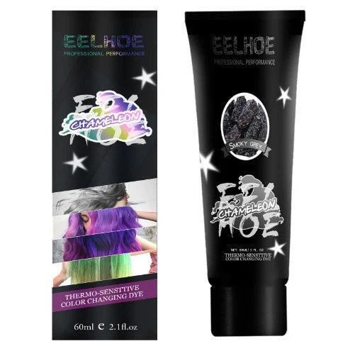Professional thermochromic hair dye cream with colour change effect