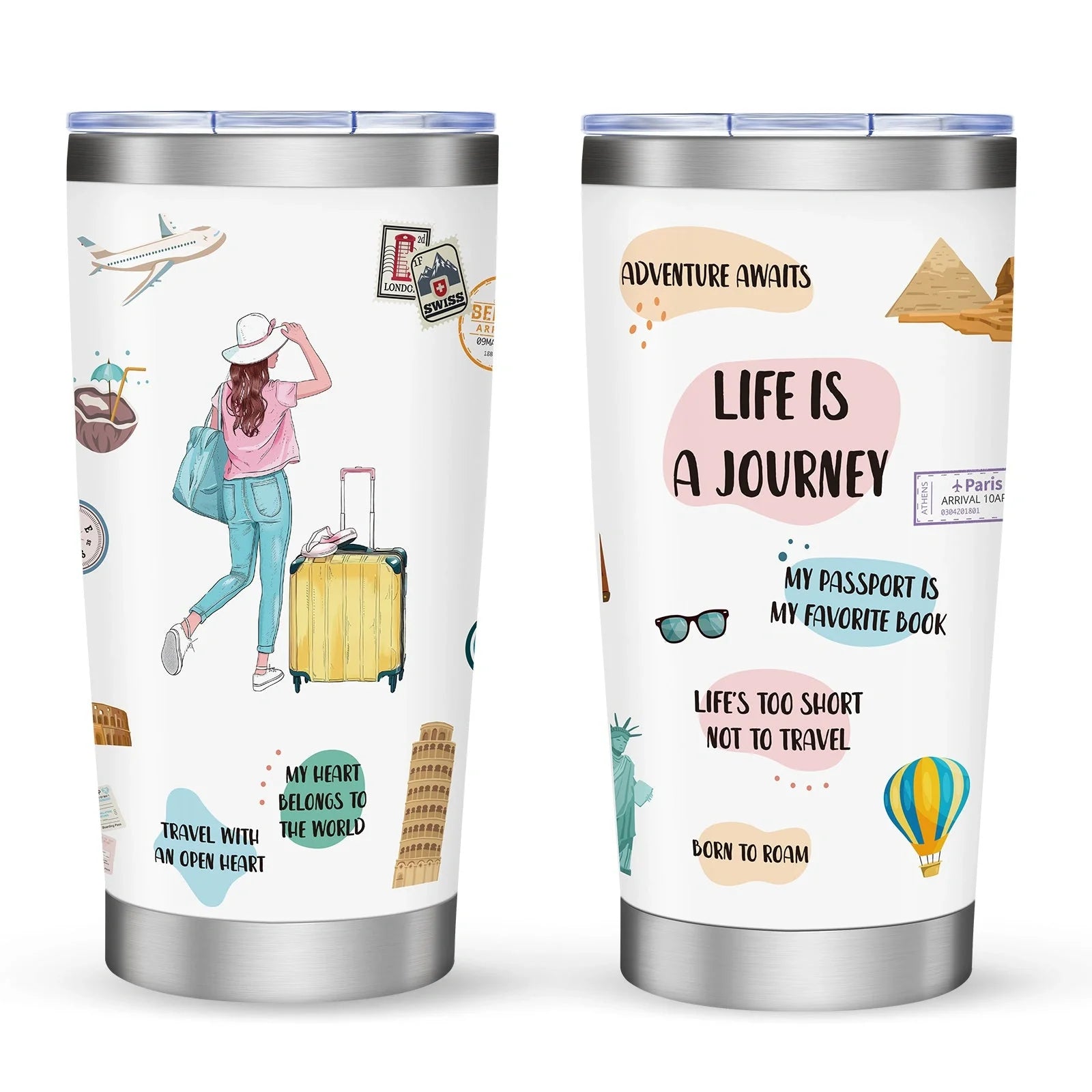 20oz Car Cup with secure lid, perfect for preventing spills during commutes