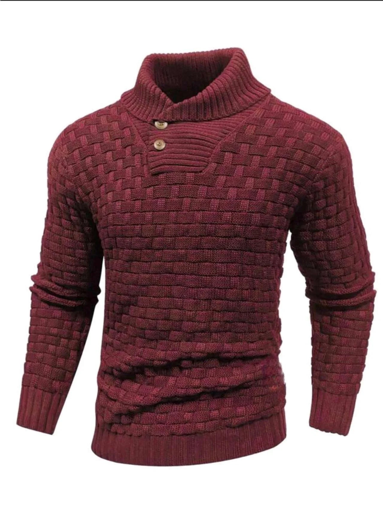 Men's slim button turtleneck sweater in various colours for stylish winter wear