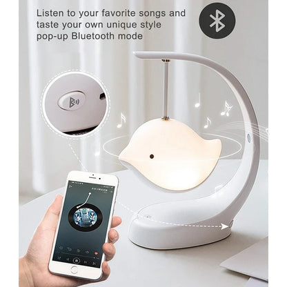 Soothing Bedside Lamp: Multi-Color Dimmable LED Bird Night Light with Stepless Dimming and USB Charging