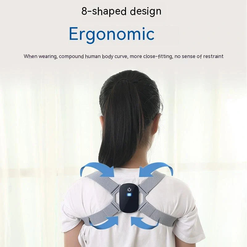 Smart Posture Corrector in pink, gray, and black LCD colors for spine alignment and back support