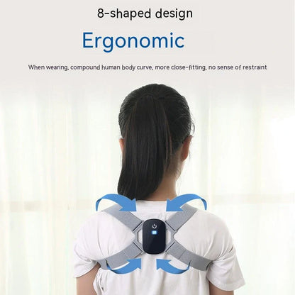 Smart Posture Corrector in pink, gray, and black LCD colors for spine alignment and back support