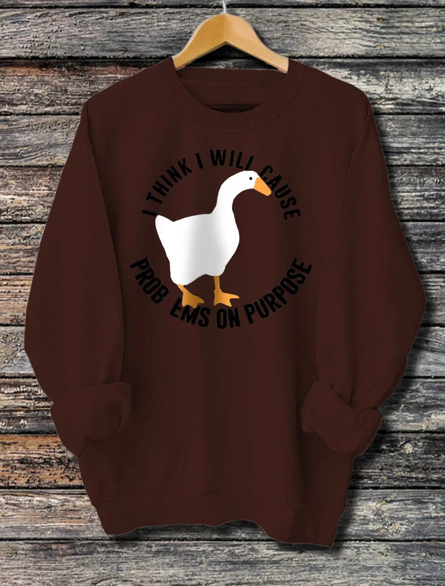 Women's Long Sleeved Printed Hoodie in grey, khaki, and brown with front pocket