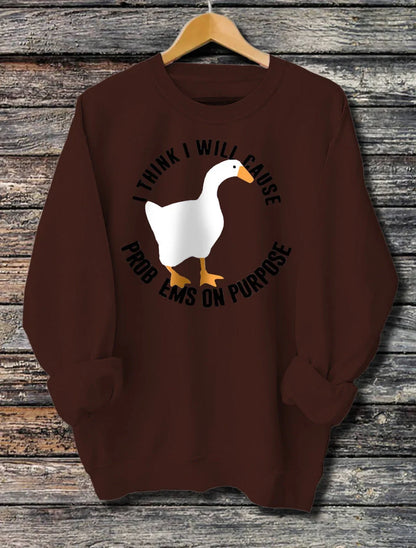 Women's Long Sleeved Printed Hoodie in grey, khaki, and brown with front pocket