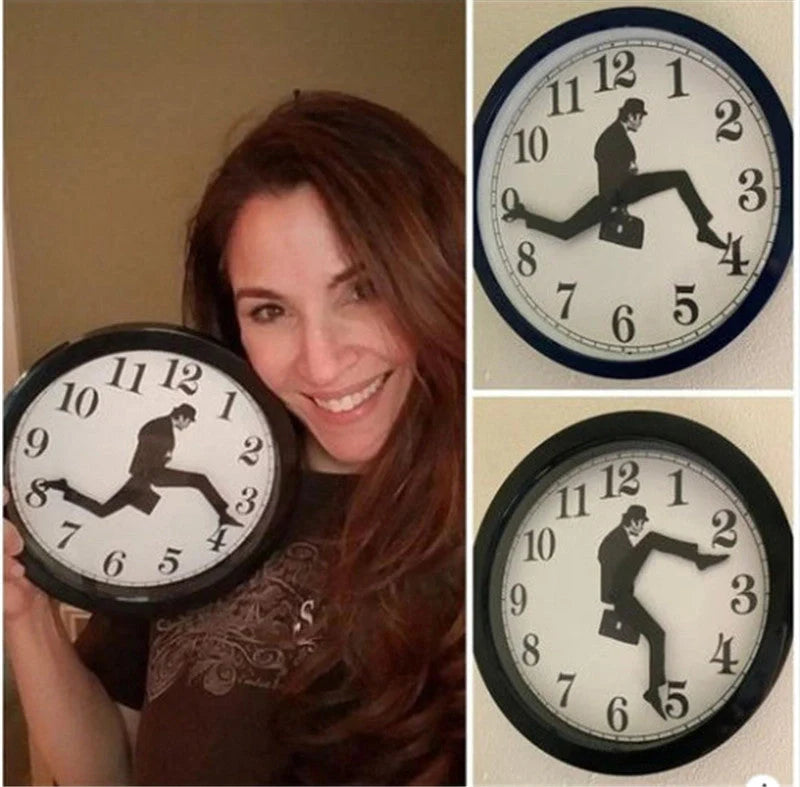 Silent European-style wall clock in black and white options