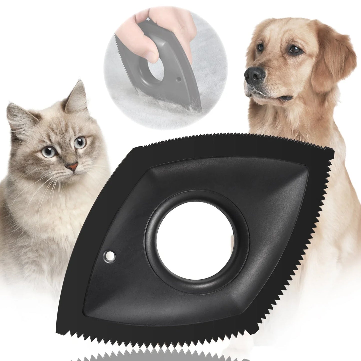 Versatile pet hair remover tool with adjustable cleaning modes for effective removal of cat and dog fur from cars, carpets, upholstery and more