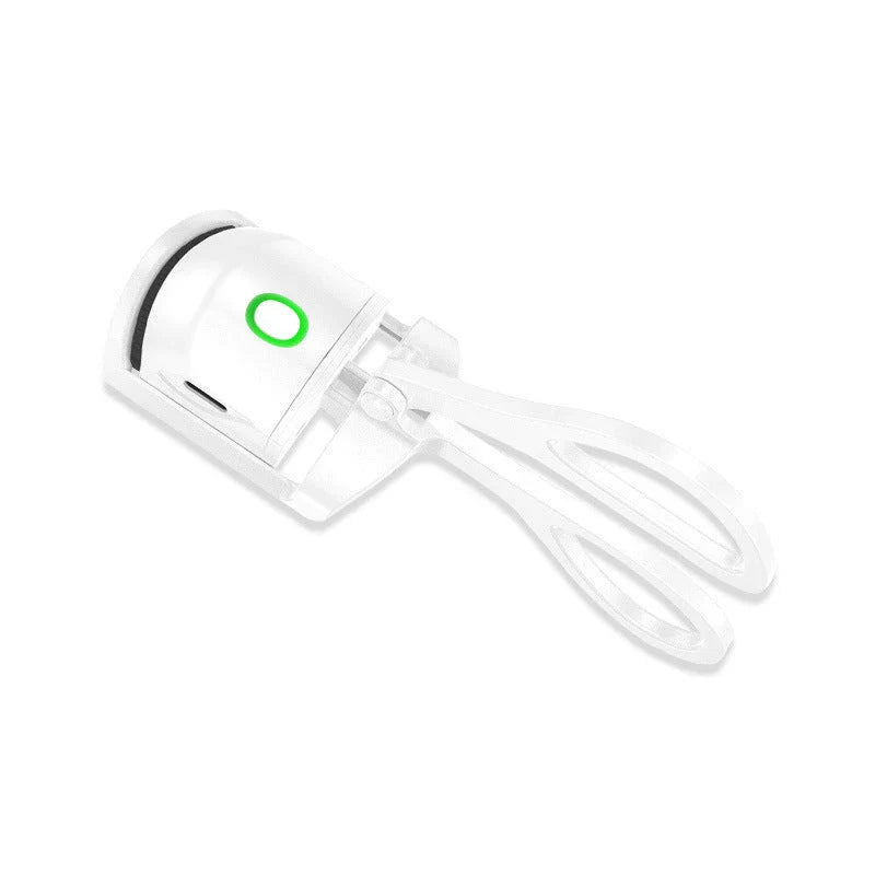 Rechargeable heated eyelash curler with temperature control, perfect for curling and defining lashes