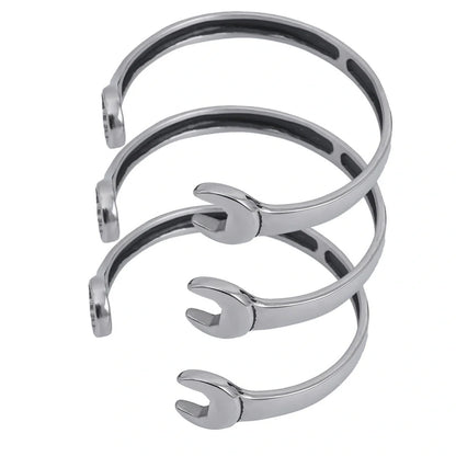 Stainless steel wrench screw bracelet with titanium finish
