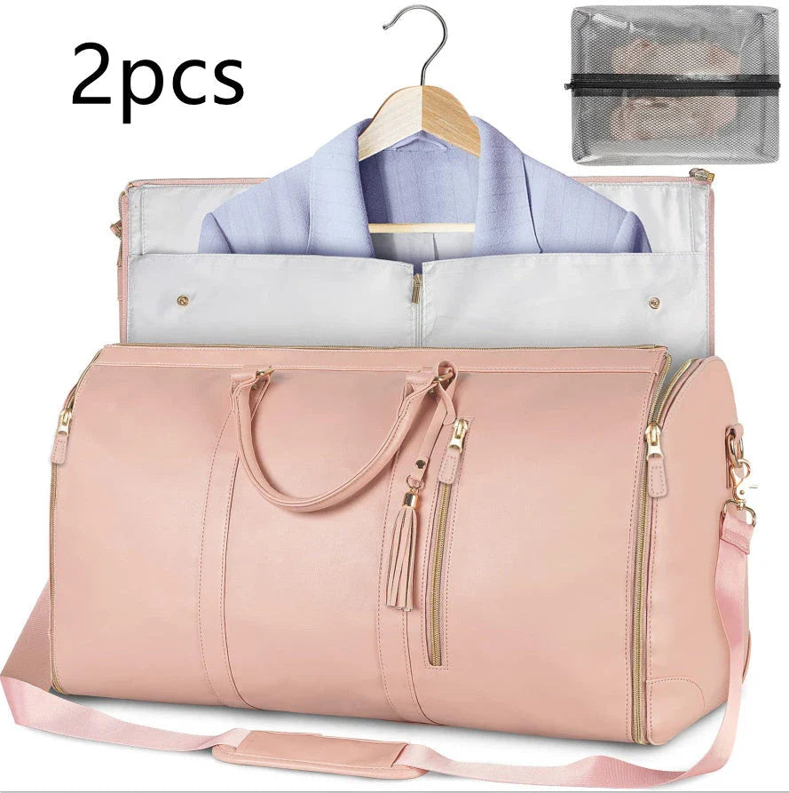 Versatile travel duffel bag for women with waterproof and foldable design, available in various color options