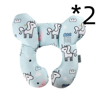 U-shaped baby head support pillow in pure cotton for car safety seats