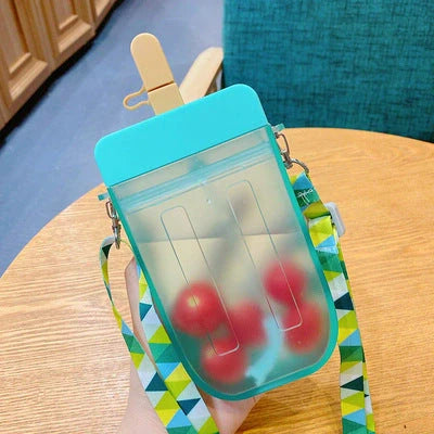 Summer children's water cup with straw, anti-leak design, and cartoon pattern