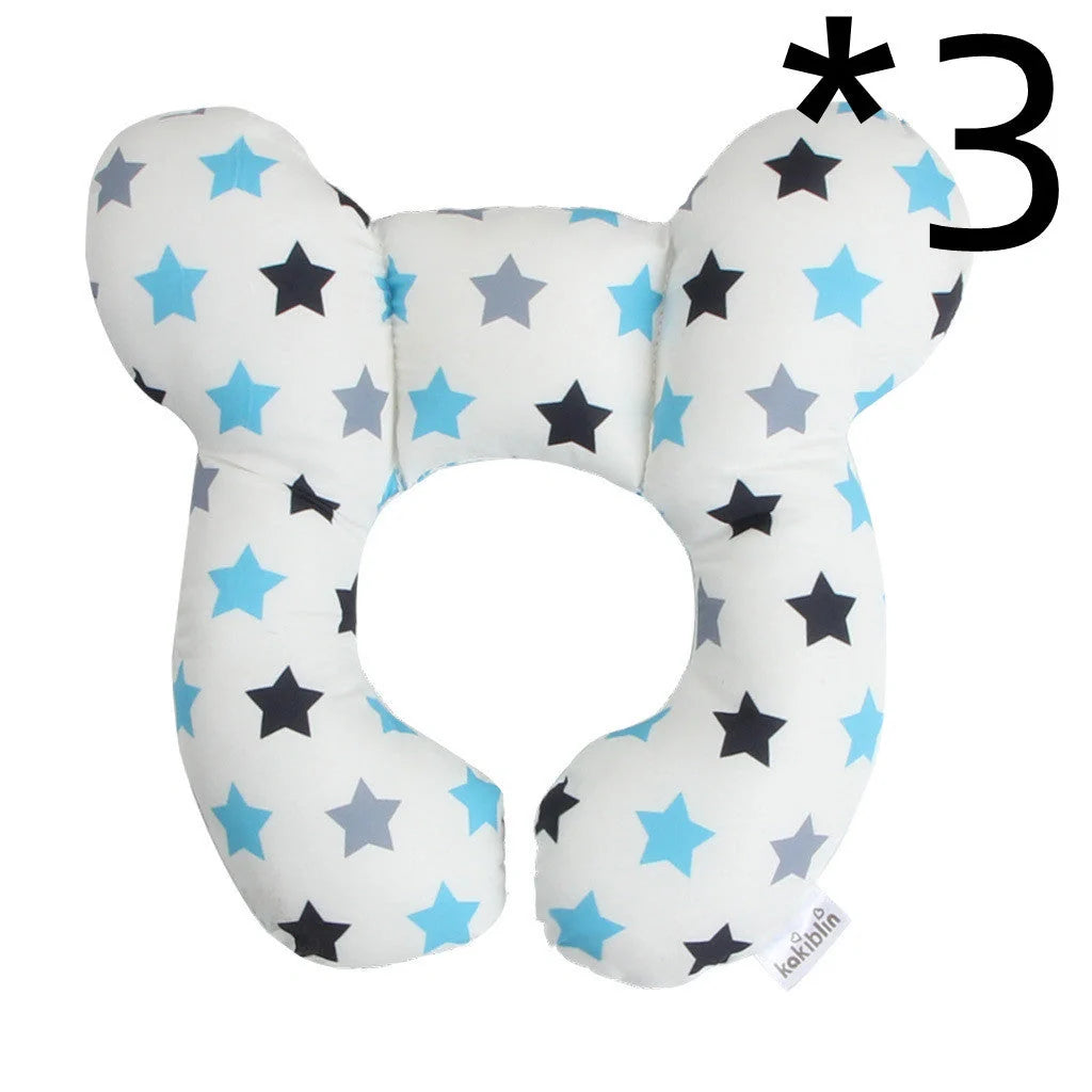 U-shaped baby head support pillow in pure cotton for car safety seats