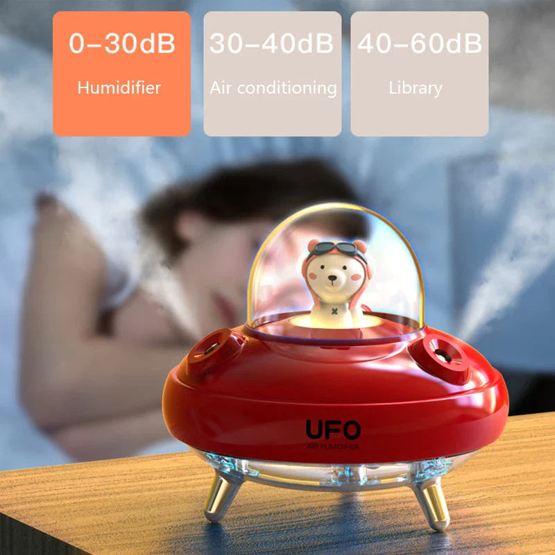 Stylish wireless air humidifier with colourful ambient lighting, dual nozzles, and long-lasting battery for versatile indoor use