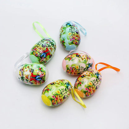 Colorful DIY Easter egg hanging decorations in various sizes and styles, perfect for springtime displays and celebrations.