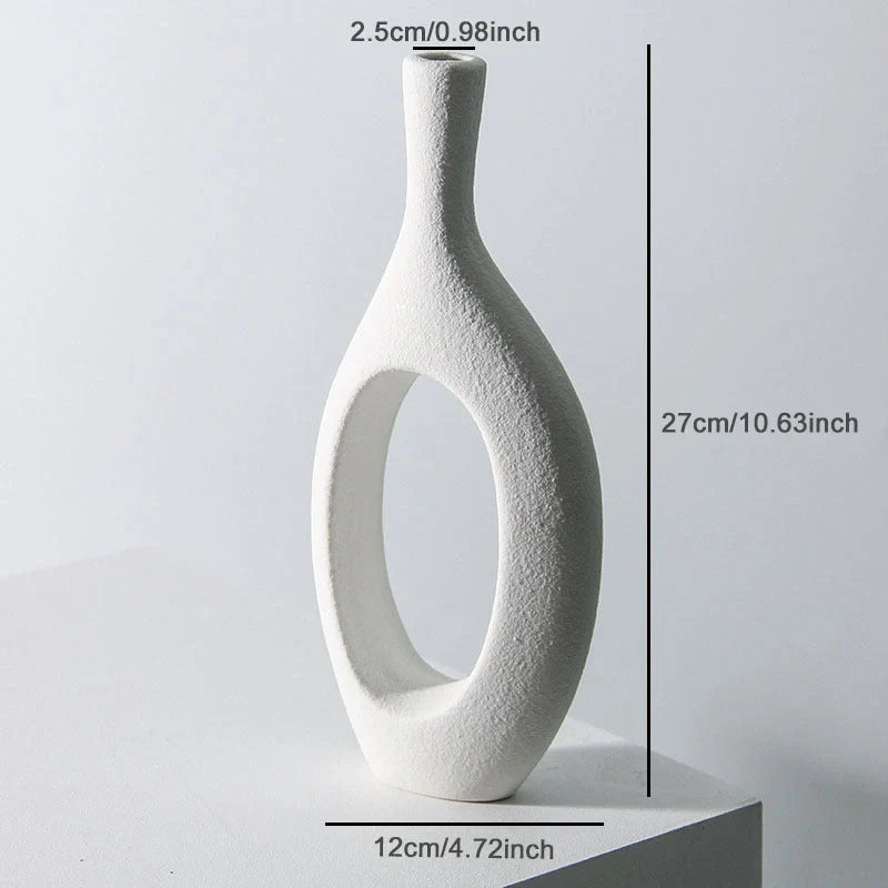 Handmade European style ceramic vase with frosted finish for flowers