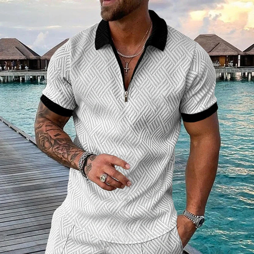 European and American style POLO lapel casual short-sleeved T-shirt in various colours