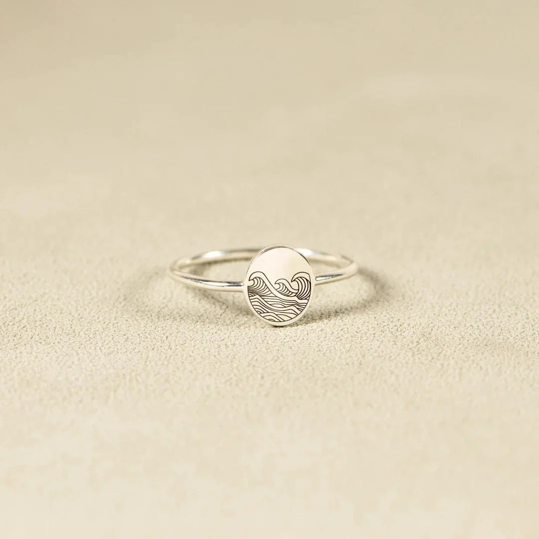 Elegant 925 Sterling Silver Storm Wave Ring in White or Yellow Gold for UK Women's Fashion