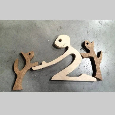 Nordic style wooden desktop ornament with animal design and polished finish