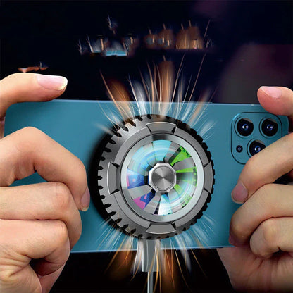 Powerful mobile phone cooling fan with dual cooling channels, ice porcelain, and aluminum alloy construction for seamless gaming performance