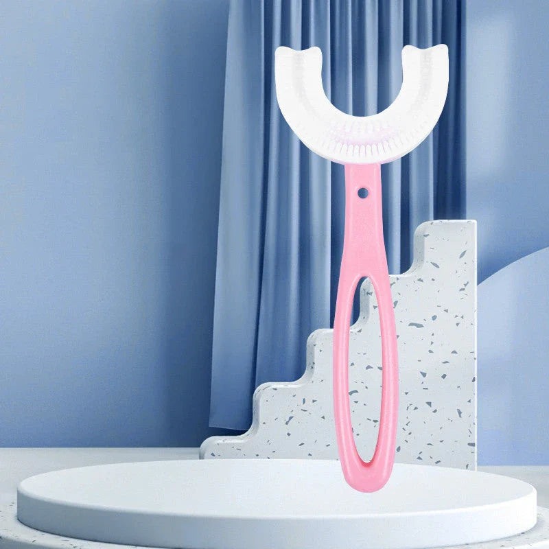 Soft, U-Shaped Children's Toothbrush in Various Vibrant Colors Made of Food-Grade Rubber