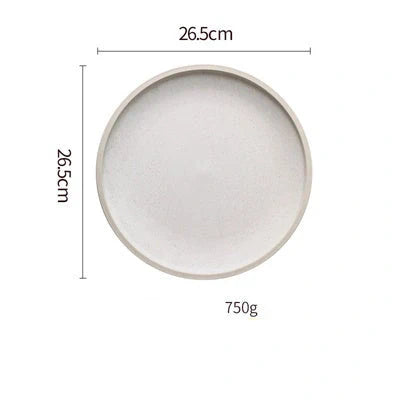 Pure Colour Matte Ceramic Plate Set with sesame point glaze in pink, grey, white, and blue