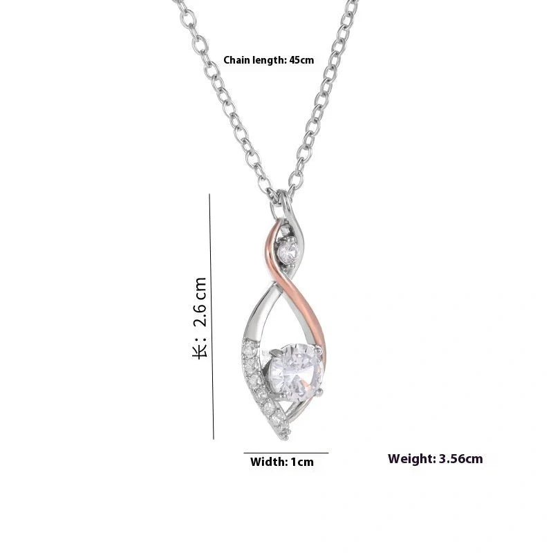 Elegant Two-Tone Electroplated Smart Necklace with gemstone pendant