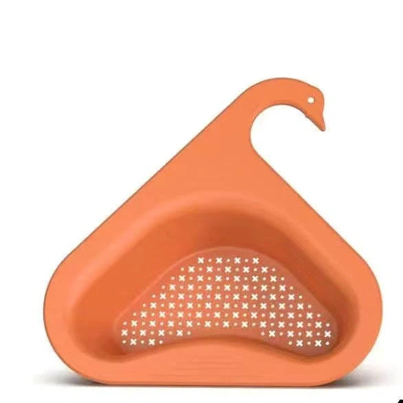 Swan-shaped kitchen sink hanging basket for drying fruits and vegetables