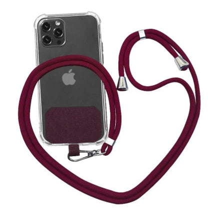 Universal crossbody phone lanyard in various colours with metal buckle