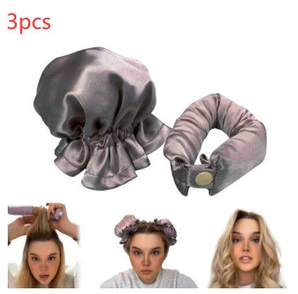 Heatless curl stick with cloth cover for safe overnight hair styling