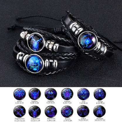 Glowing Zodiac Bracelet in punk style with luminous feature for night-time wear