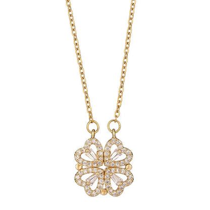 Exquisite four-leaf clover titanium steel necklace with elegant charm and non-fading luster
