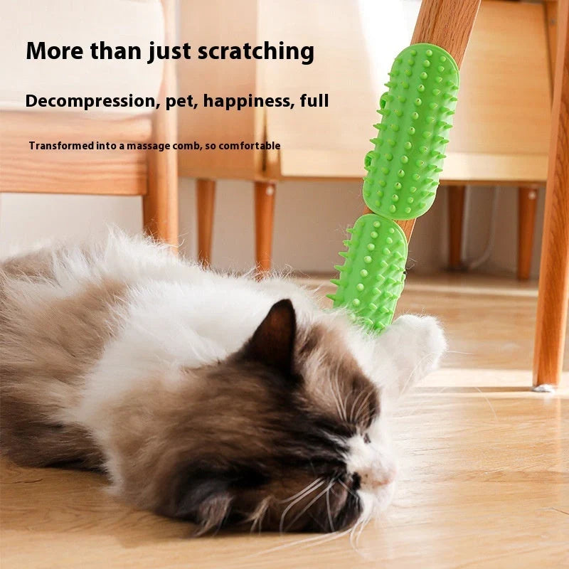 Soothing pet grooming tool with massage and hair removal features, suitable for cats, dogs and other pets