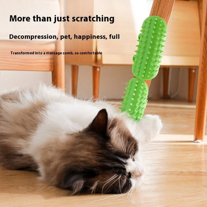 Soothing pet grooming tool with massage and hair removal features, suitable for cats, dogs and other pets