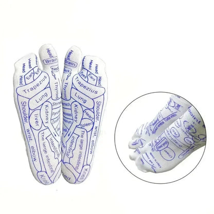 Reflexology socks with acupressure points for therapeutic foot massage