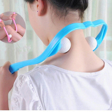 Pressure Point Therapy Neck Massager in pink, blue, and green for neck and shoulder relief
