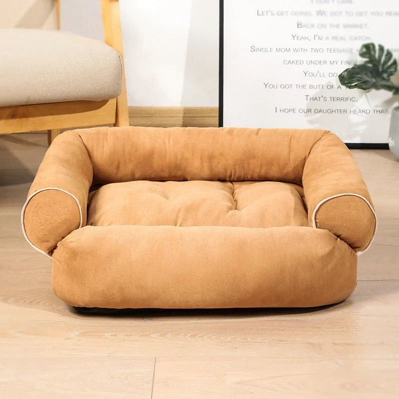 A cosy and plush dog sofa bed with high-elastic PP cotton padding for ultimate comfort and relaxation.