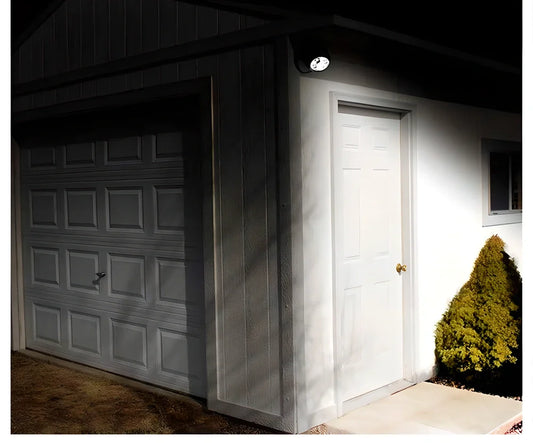 Motion-activated LED light with 360-degree rotation and adjustable tilt for versatile indoor and outdoor use