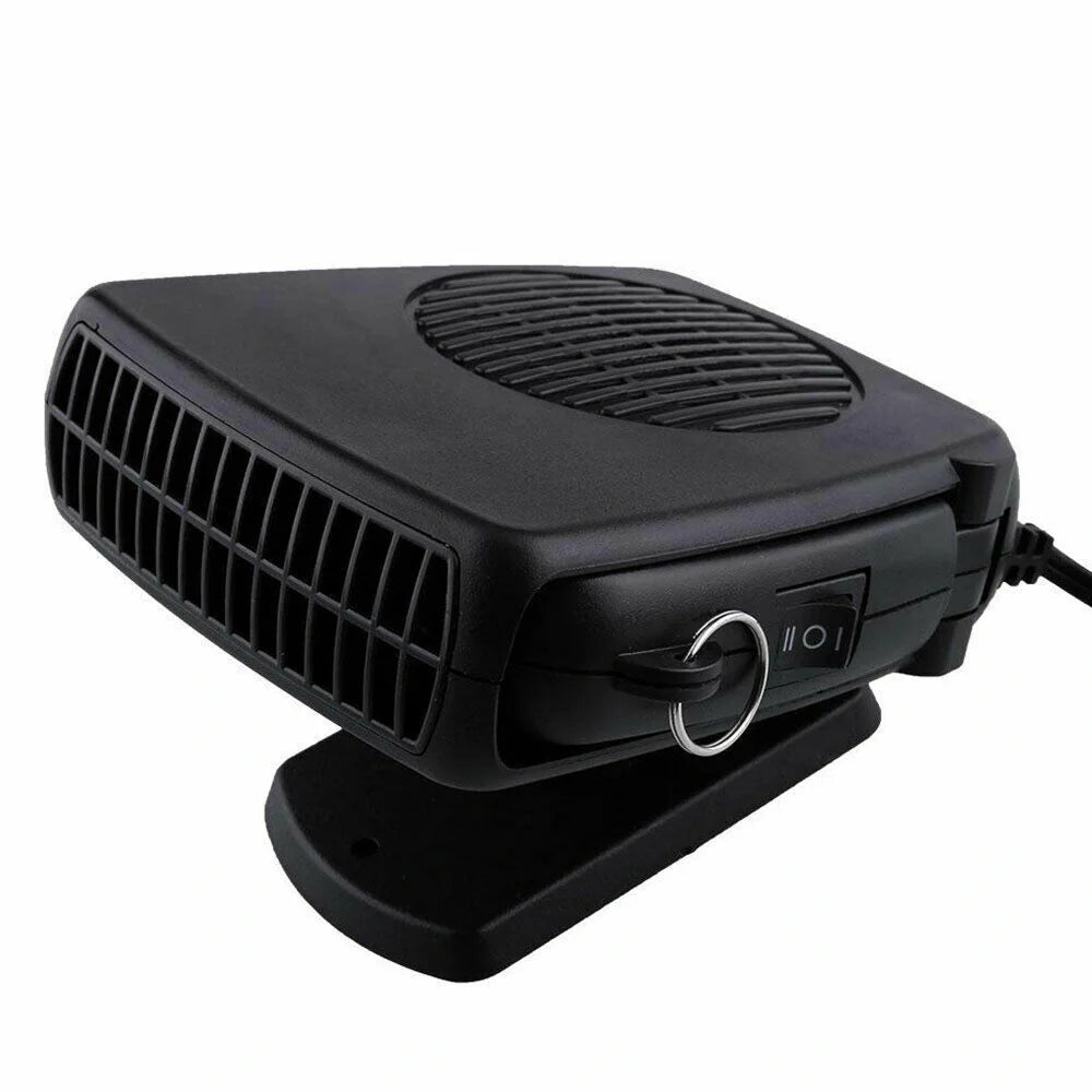 Portable car heater and fan with dual air modes for 12V/24V vehicles