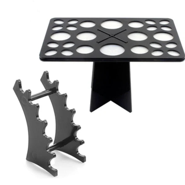 14-hole makeup brush holder in various colours for organising and drying brushes
