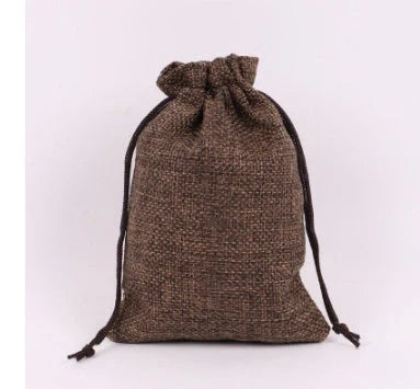 Mini linen drawstring jewelry gift bags in various colours