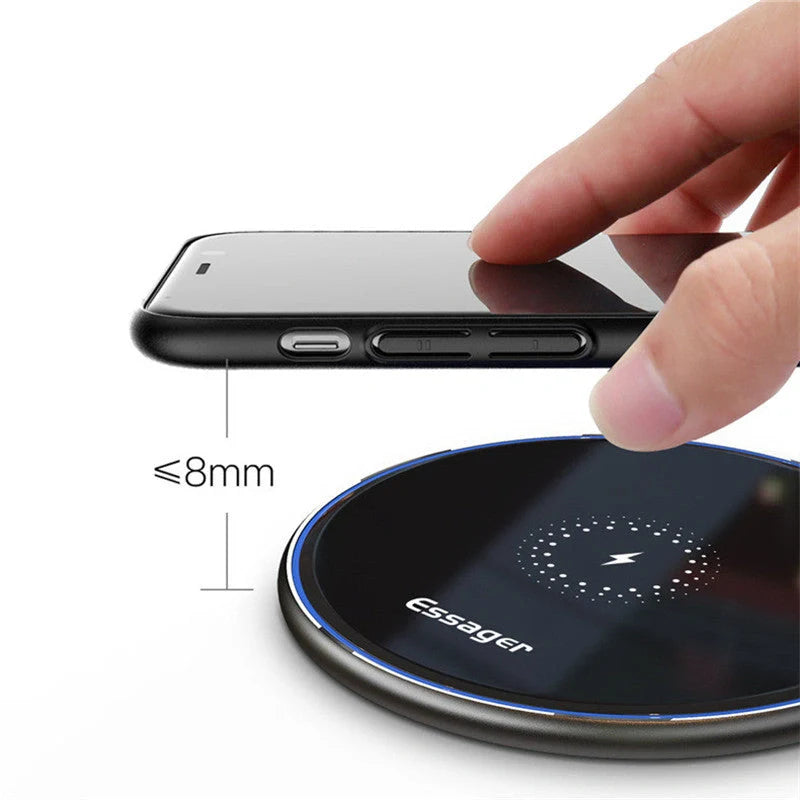 Qi wireless charger for phones and headphones with fast charging up to 15W