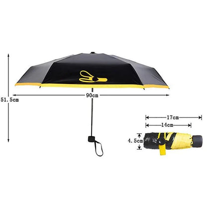 Compact folding umbrella in multiple colours, offering sun protection and windproof design for all-weather use in the UK