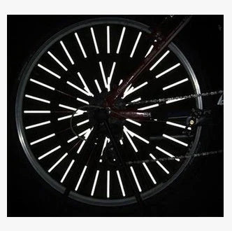 Colorful reflective strips for bicycle spokes, providing enhanced visibility and safety on the road