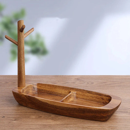 Solid wood watch storage tray with easy disassembly design