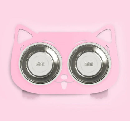 Stainless steel anti-spill pet feeding bowl in various colors