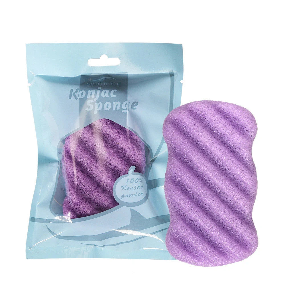 Natural konjac shower gel sponge for sensitive skin care, 100% natural fibre