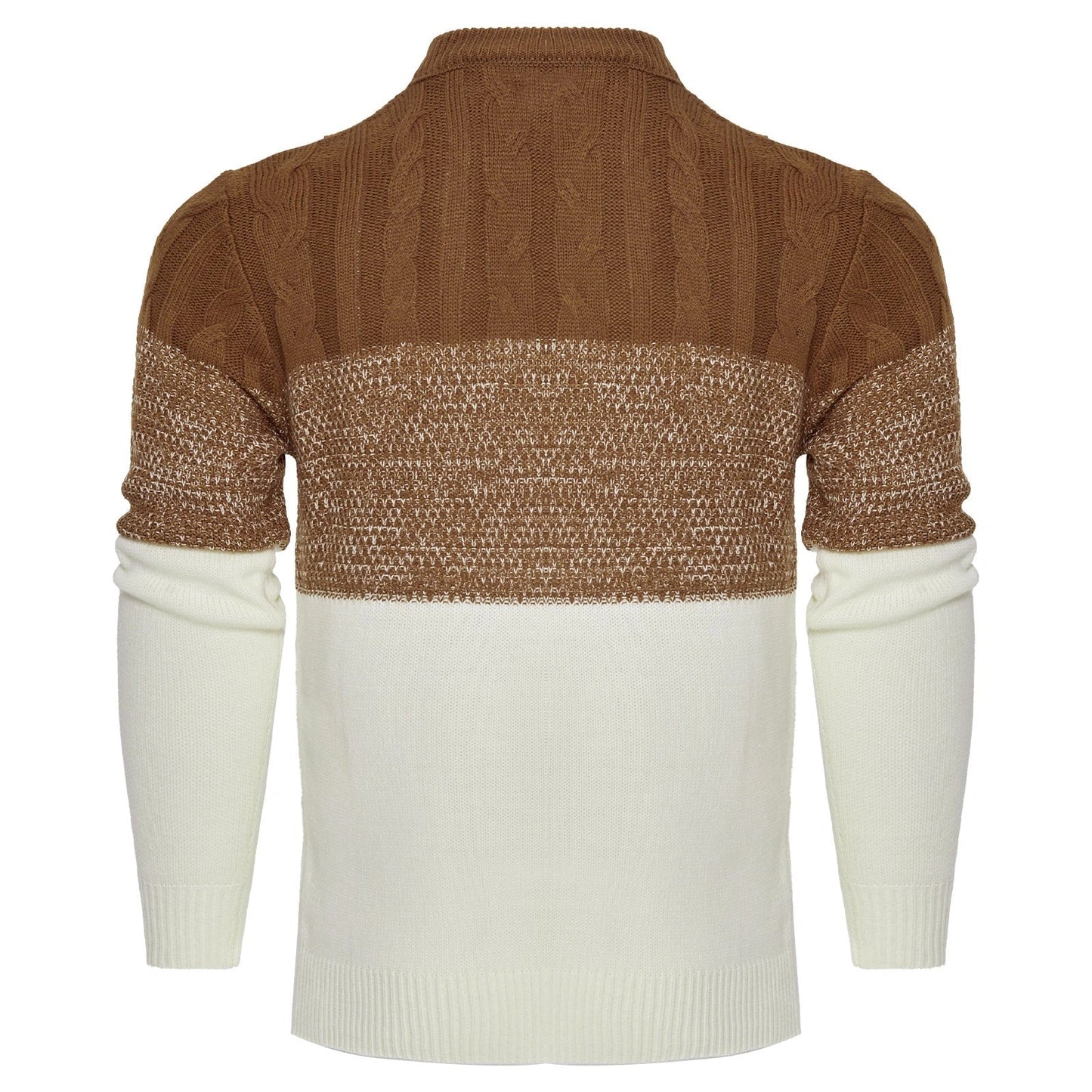 Men's Casual Cable Knit Colour Block Sweater in various colors and sizes