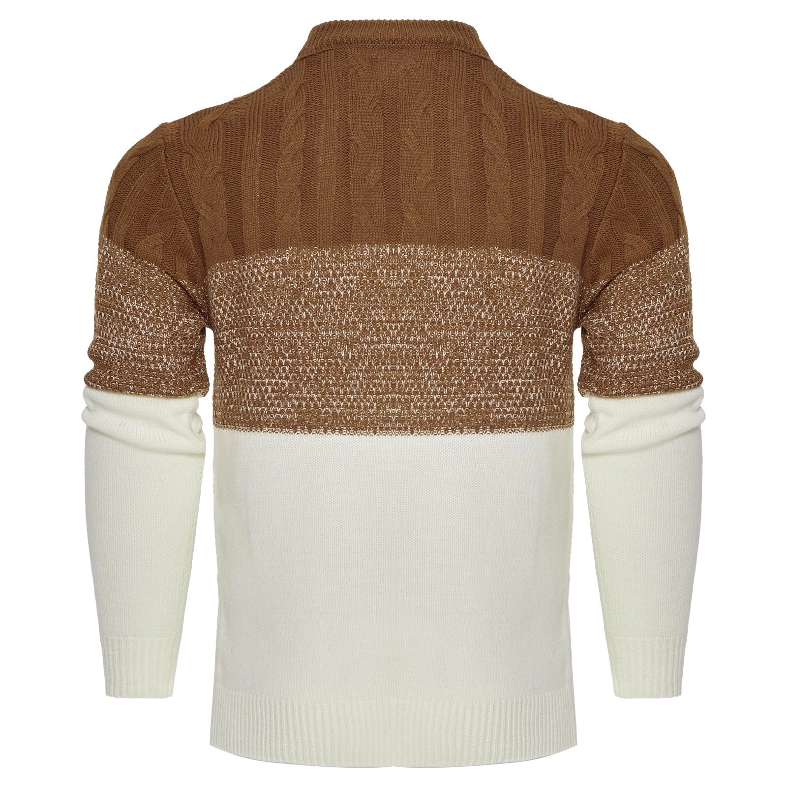 Men's Casual Cable Knit Colour Block Sweater in various colors and sizes